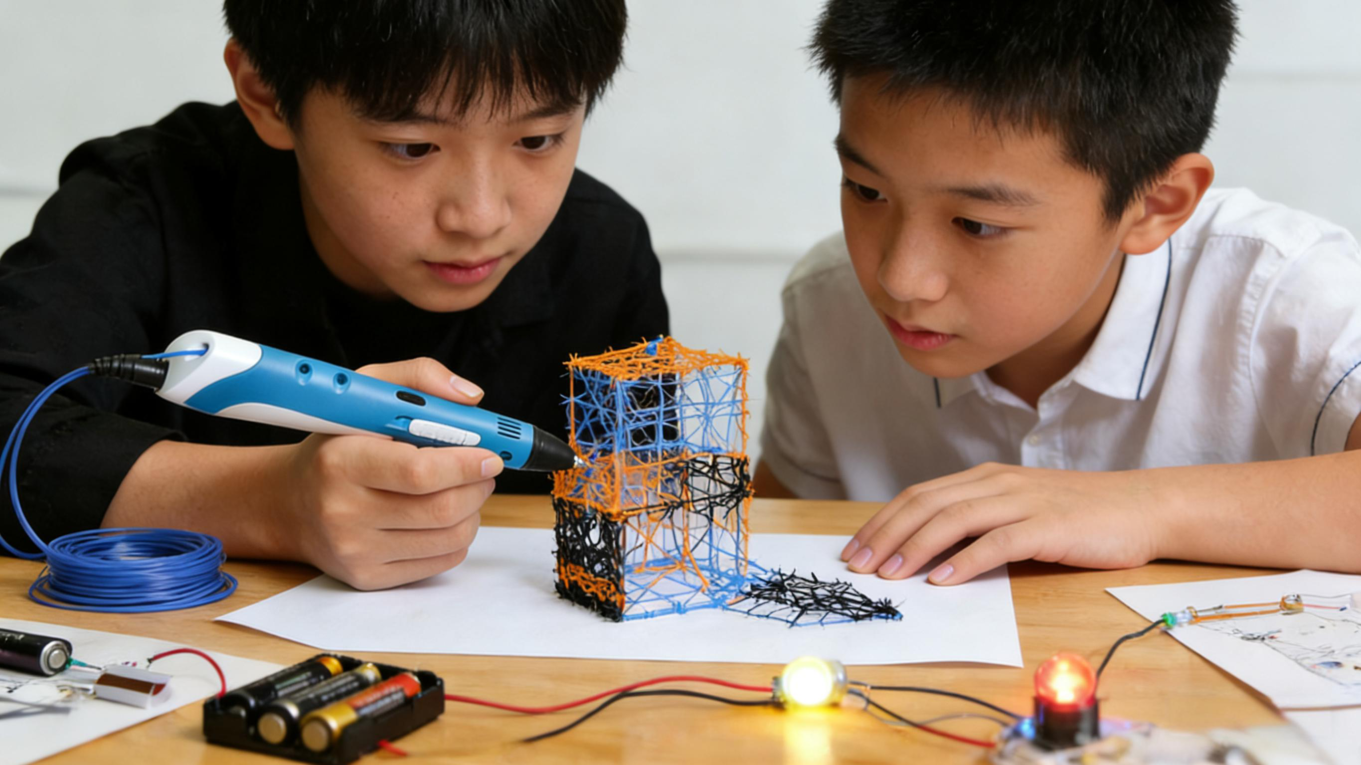 3D打印笔+纸电路